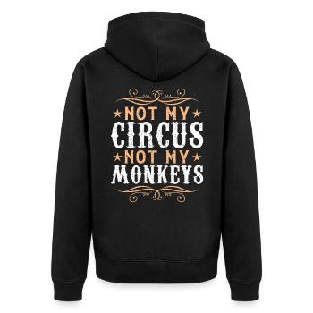 Circus - Unisex Premium Organic Zip Hoodie - black - Back - Nico (187cm)