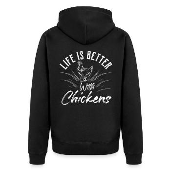 Rooster Poultry Chicken Farm Chicken Coop Cadeau - Veste à capuche bio Premium Unisexe - noir - Dos - Nico (187cm)