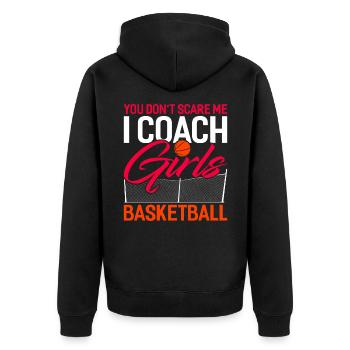 Basketball Basketballer Ball Basketballer Geschenk - Unisex Premium Bio Zip Hoodie - Schwarz - Hinten - Nico (187cm)