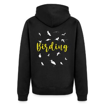 Bird Ornithology Birdwatcher Gift - Unisex Premium Organic Zip Hoodie - black - Back - Nico (187cm)