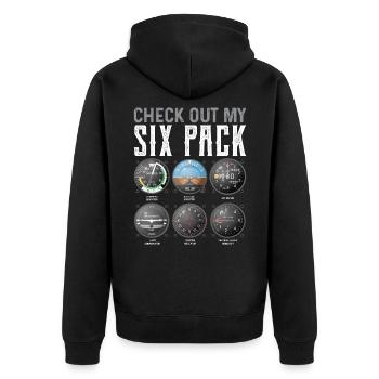 Pilot Airplane Flying Airport Gift - Unisex Premium Organic Zip Hoodie - black - Back - Nico (187cm)
