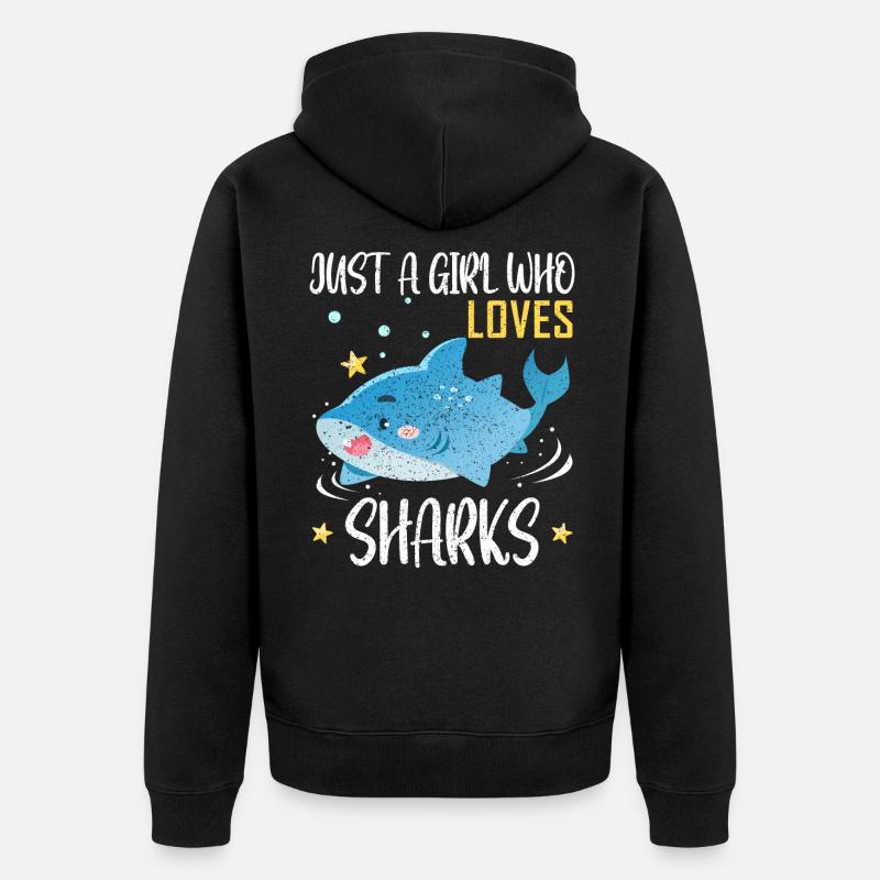 Requin - Veste à capuche bio Premium Unisexe - noir