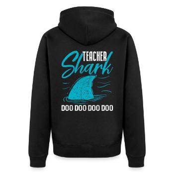 Shark - Unisex Premium Bio Zip Hoodie - Schwarz - Hinten - Nico (187cm)