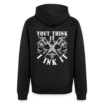 Tatouage - Veste à capuche bio Premium Unisexe - noir - Dos - Nico (187cm)