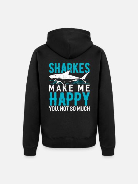 Shark - Unisex Premium Bio Zip Hoodie - Schwarz