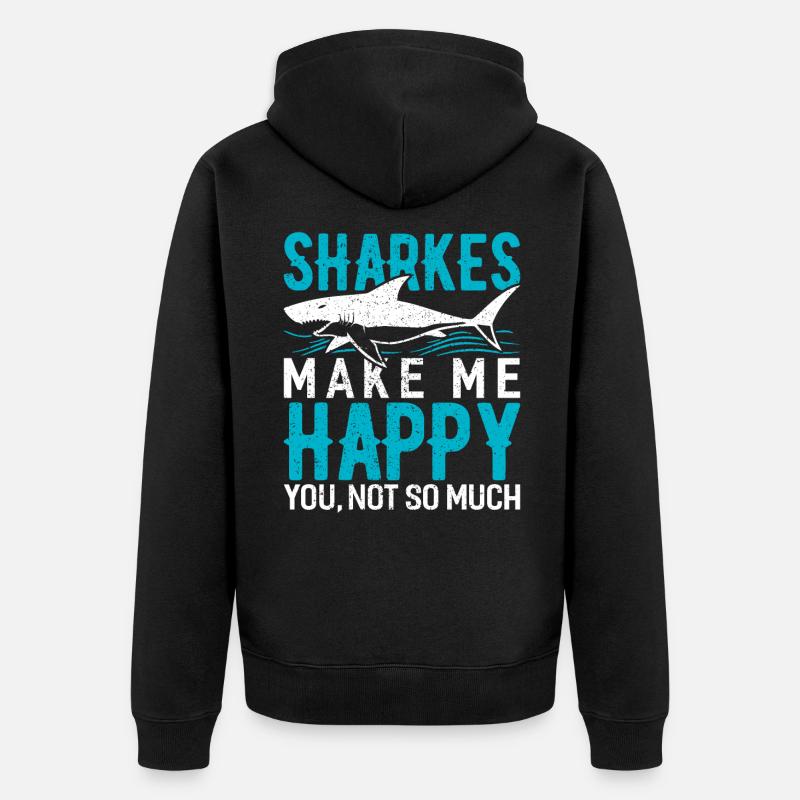 Shark - Unisex Premium Bio Zip Hoodie - Schwarz