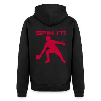 Ping Pong Table Tennis - Unisex Premium Organic Zip Hoodie - black - Back - Nico (187cm)
