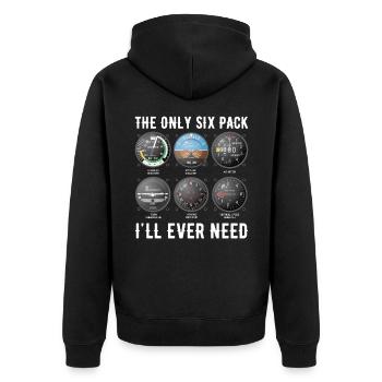 Pilot Airplane Flying Airport Gift - Unisex Premium Organic Zip Hoodie - black - Back - Nico (187cm)