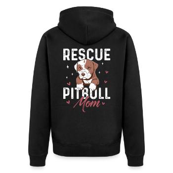 Pitbull - Unisex Premium Organic Zip Hoodie - black - Back - Nico (187cm)