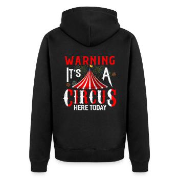 Circus - Unisex Premium Organic Zip Hoodie - black - Back - Nico (187cm)
