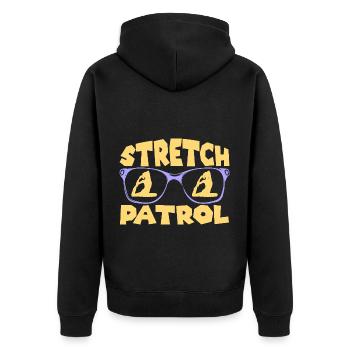 Yoga Stretch Patrol Funny Yoga - Unisex Premium Bio Zip Hoodie - Schwarz - Hinten - Nico (187cm)