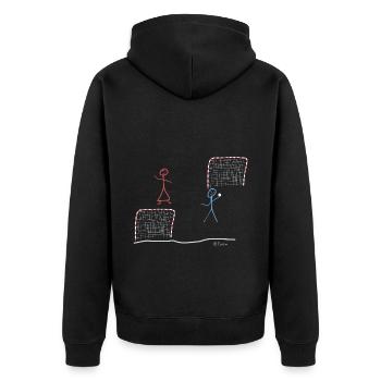 Figure de bâton de handball, entraînement de loisir - Veste à capuche bio Premium Unisexe - noir - Dos - Nico (187cm)