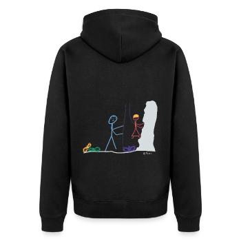 mur d'escalade - Veste à capuche bio Premium Unisexe - noir - Dos - Nico (187cm)