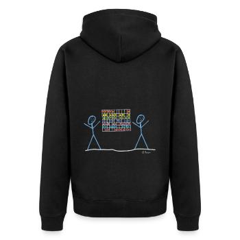 Project Management Stick Figures, Job Work Scrum - Unisex Premium Organic Zip Hoodie - black - Back - Nico (187cm)