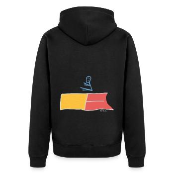 Figurine de saut en longueur, loisirs de club de sport - Veste à capuche bio Premium Unisexe - noir - Dos - Nico (187cm)