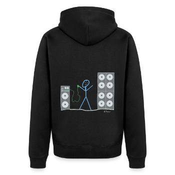 Écoutez des chiffres de musique, des sons de haut-parleur - Veste à capuche bio Premium Unisexe - noir - Dos - Nico (187cm)