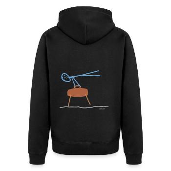 Turner Stick Figure Bock, Faire de l’activité sportive - Veste à capuche bio Premium Unisexe - noir - Dos - Nico (187cm)