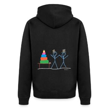 Gleichgeschlechtlich heiraten Homo Ehe Akzeptanz - Unisex Premium Bio Zip Hoodie - Schwarz - Hinten - Nico (187cm)