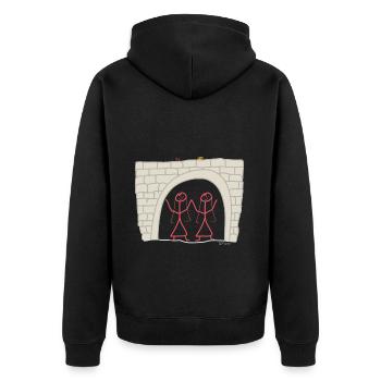Heiraten Gleichgeschlechtlich Frau zusammen Ehe - Unisex Premium Bio Zip Hoodie - Schwarz - Hinten - Nico (187cm)