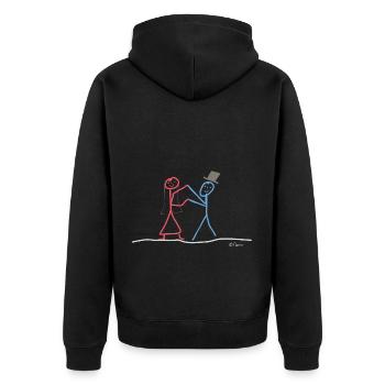Heiraten Hochzeit Walzer tanzen Familie Freude - Unisex Premium Bio Zip Hoodie - Schwarz - Hinten - Nico (187cm)