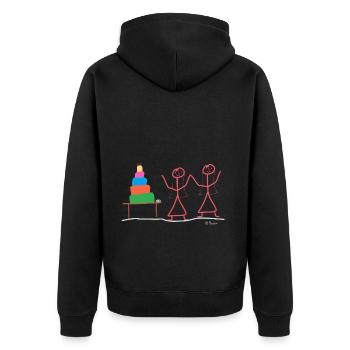 Akzeptanz Strichmännchen Ehe Gleichberechtigung - Unisex Premium Bio Zip Hoodie - Schwarz - Hinten - Nico (187cm)