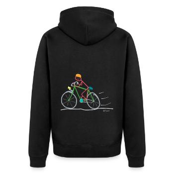 Figure de bâton de vélo femme mobilité durable - Veste à capuche bio Premium Unisexe - noir - Dos - Nico (187cm)