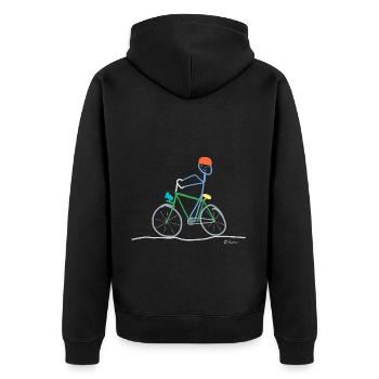 Figurine de vélo, mobilité durable - Veste à capuche bio Premium Unisexe - noir - Dos - Nico (187cm)