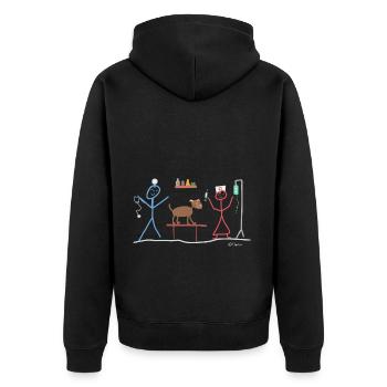 Veterinarian Dog Pet Medicine Doctor Animal Keeper - Unisex Premium Organic Zip Hoodie - black - Back - Nico (187cm)