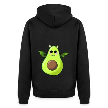Avocado Bat - Unisex Premium Organic Zip Hoodie - black - Back - Nico (187cm)