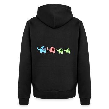 Elephant Family 2 Fils Cadeau Parents - Veste à capuche bio Premium Unisexe - noir - Dos - Nico (187cm)