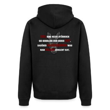 Donkey motive - Unisex Premium Organic Zip Hoodie - black - Back - Nico (187cm)