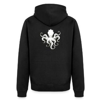 Cartoon octopus - Unisex Premium Organic Zip Hoodie - black - Back - Nico (187cm)