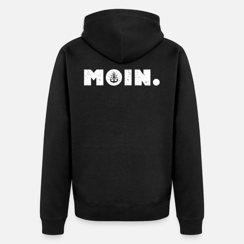 Moin. (Grunge-Edition) - Unisex Premium Bio Zip Hoodie - Schwarz