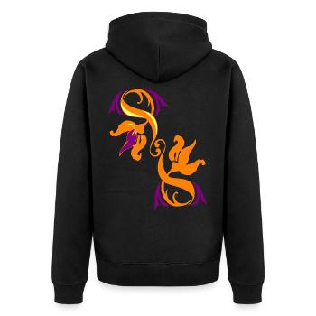 Cool pattern - Unisex Premium Organic Zip Hoodie - black - Back - Nico (187cm)