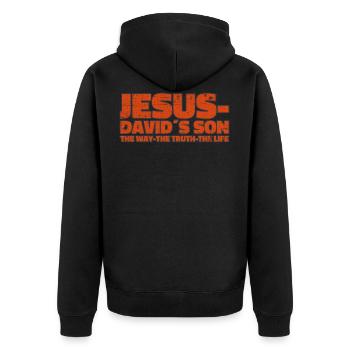 Jesus Christ Shirt The Way The Truth The Life - Unisex Premium Organic Zip Hoodie - black - Back - Nico (187cm)