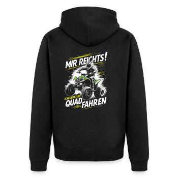 Quadfahrer - Quad - Motorsport - ATV - Unisex Premium Bio Zip Hoodie - Schwarz - Hinten - Nico (187cm)