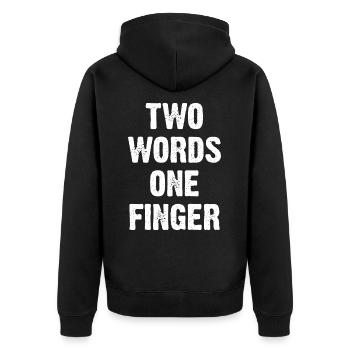 Deux mots, un doigt - Veste à capuche bio Premium Unisexe - noir - Dos - Nico (187cm)