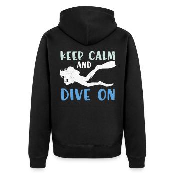Tauchen Taucher Scuba Diving - Unisex Premium Bio Zip Hoodie - Schwarz - Hinten - Nico (187cm)