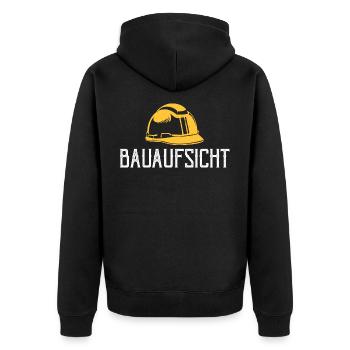 Maurermeister Bauaufsicht Maurer Design - Unisex Premium Bio Zip Hoodie - Schwarz - Hinten - Nico (187cm)