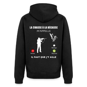 La bécasse en ligne humour chasse à la bécasse - Veste à capuche bio Premium Unisexe - noir - Dos - Nico (187cm)