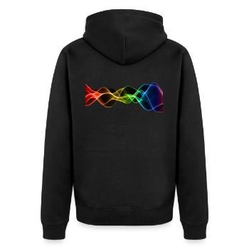 Frequency Vibration Vibrations Hertz - Unisex Premium Organic Zip Hoodie - black - Back - Nico (187cm)