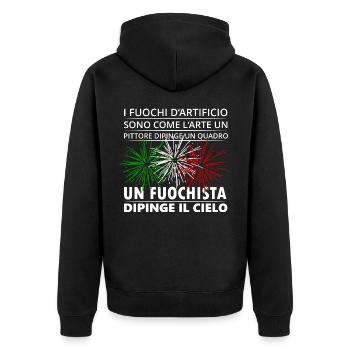 Feu d’artifice Pyro Italie Nouvel An - Veste à capuche bio Premium Unisexe - noir - Dos - Nico (187cm)