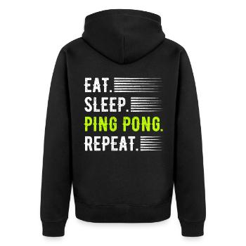 Ping Pong Table Tennis - Unisex Premium Organic Zip Hoodie - black - Back - Nico (187cm)