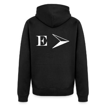 Est symbole boussole blanc - Veste à capuche bio Premium Unisexe - noir - Dos - Nico (187cm)