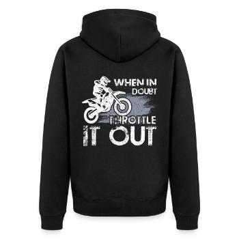 Dirt Bike - Unisex Premium Bio Zip Hoodie - Schwarz - Hinten - Nico (187cm)