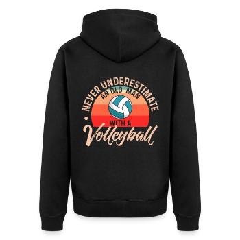 Volleyball Volleyball Beach Volleyball Cadeau - Veste à capuche bio Premium Unisexe - noir - Dos - Nico (187cm)