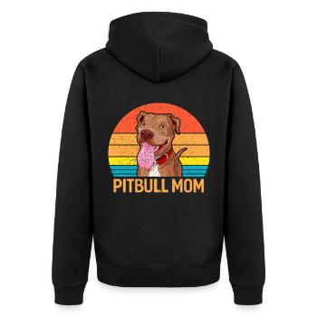 Pitbull - Unisex Premium Organic Zip Hoodie - black - Back - Nico (187cm)