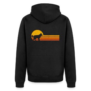 German shepherd retro dog owner gift - Unisex Premium Organic Zip Hoodie - black - Back - Nico (187cm)