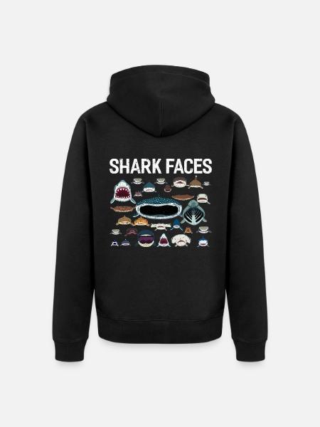 Requin - Veste à capuche bio Premium Unisexe - noir