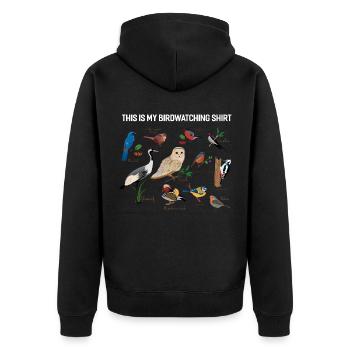 Bird Ornithology Birdwatcher Gift - Unisex Premium Organic Zip Hoodie - black - Back - Nico (187cm)